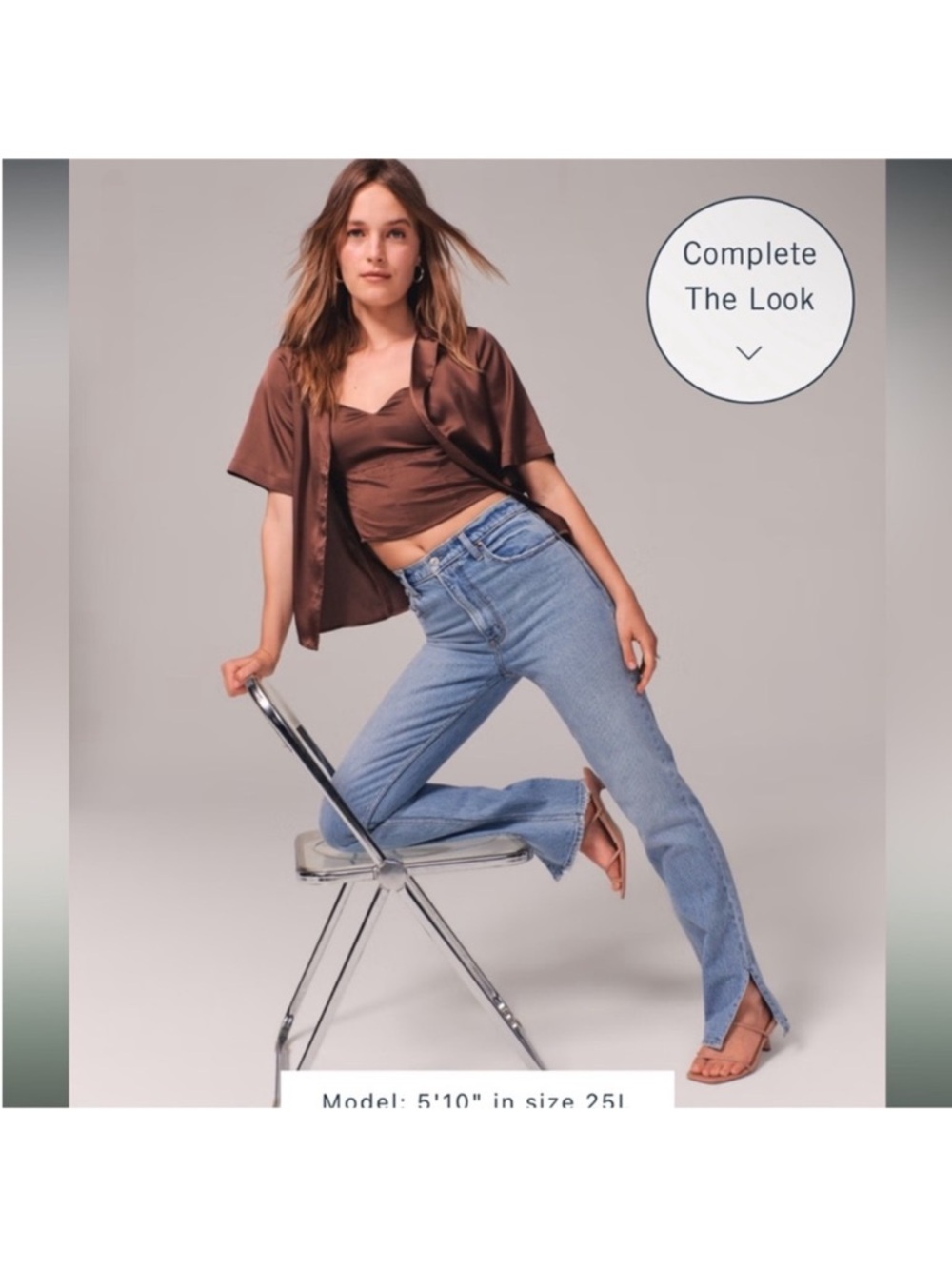 Abercrombie & Fitch 90s Straight Ultra High Rise Jean, Split Hem, Light Wash. 2.